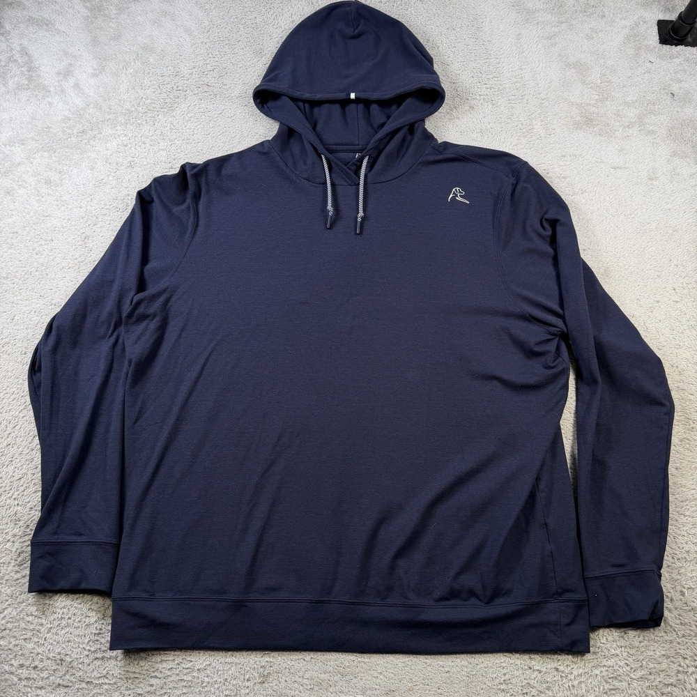 Rhoback Hoodie Mens XL Navy Performance Hooded Drawstring Long Sleeve Stretch
